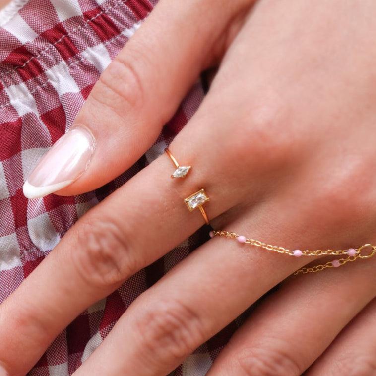 Evry Jewels Frosted Duet Ring