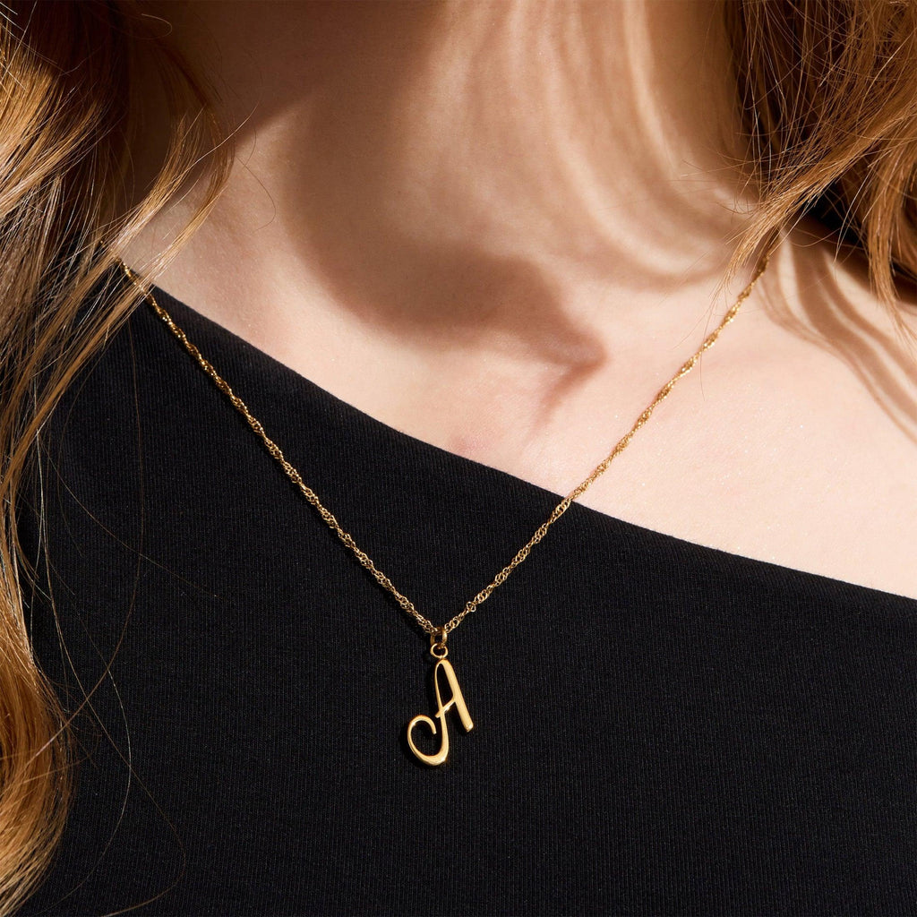 Evry Jewels Golden Letter Necklace