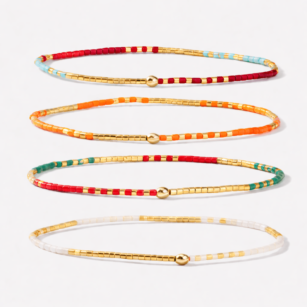 Evry Jewels Happy Beads Bracelet: 4 Piece Bracelet Set