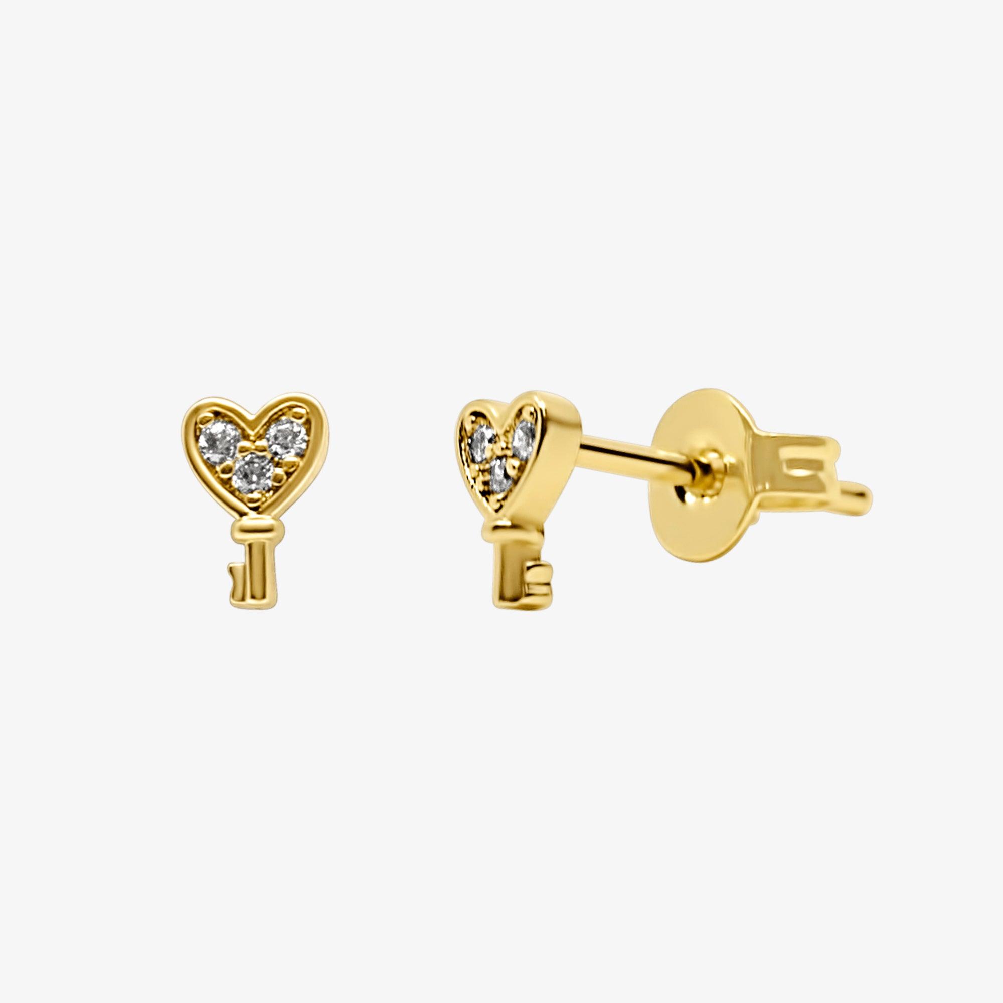 Evry Jewels Key To My Heart Earrings