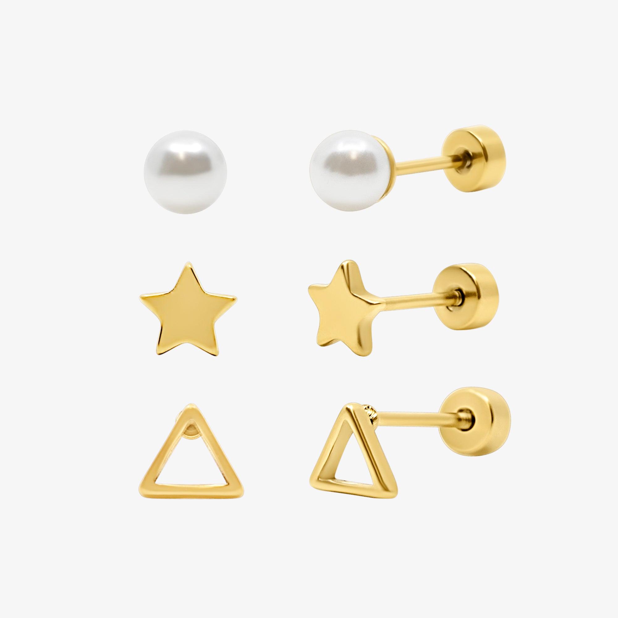 Evry Jewels Flat Back Earrings Set Collection