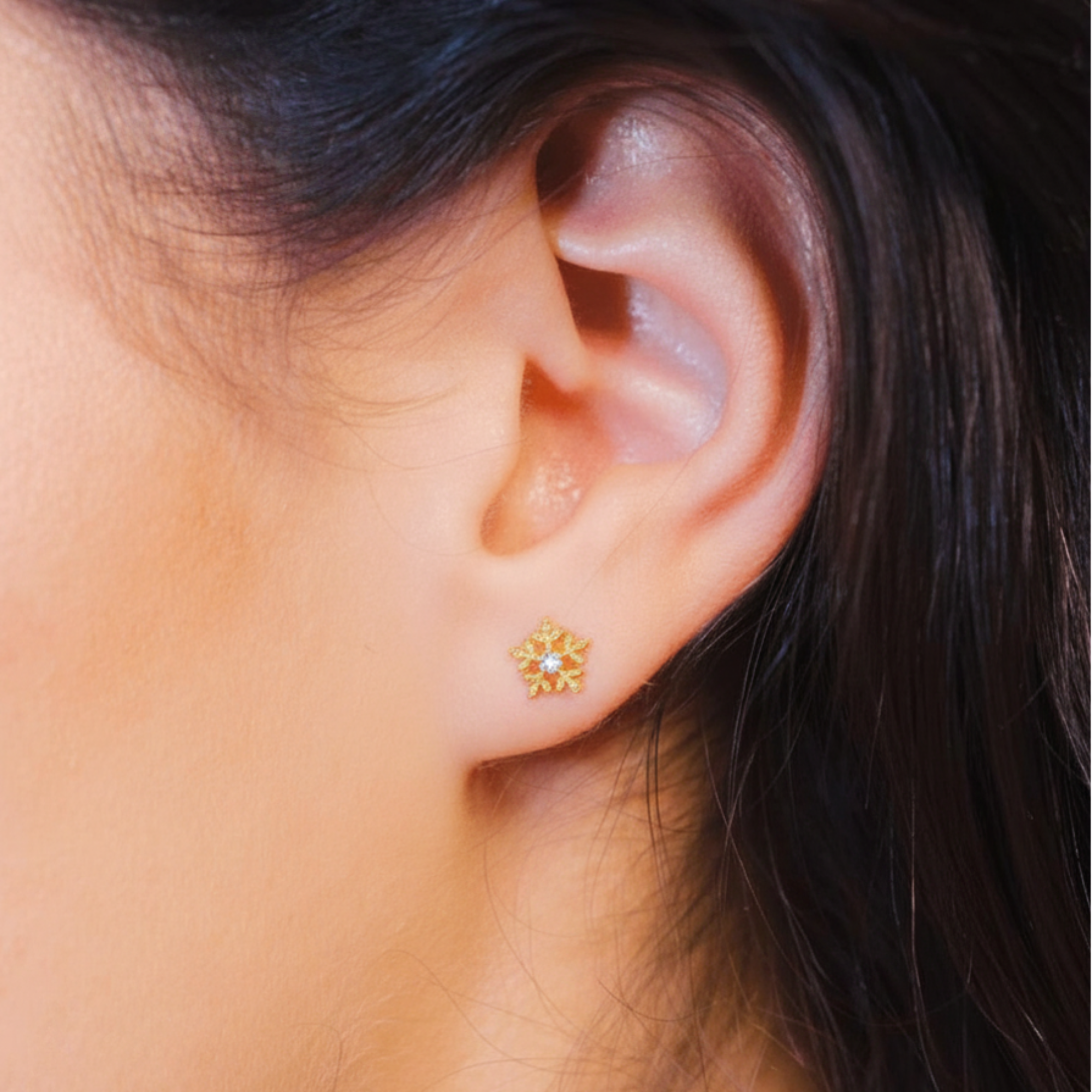 Evry Jewels Snowflake Studs