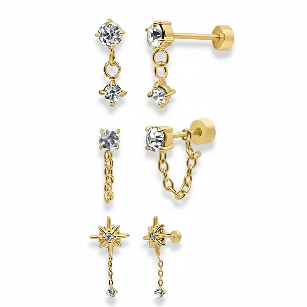 Evry Jewels Flat Back Earrings Set Collection