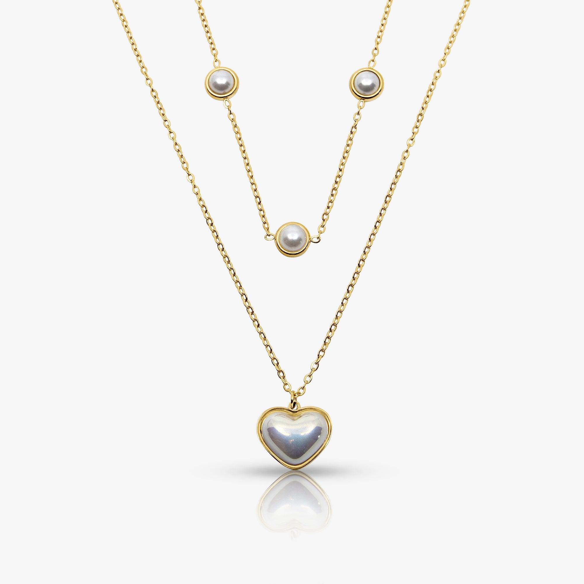 Evry Jewels Pearly Love Necklace
