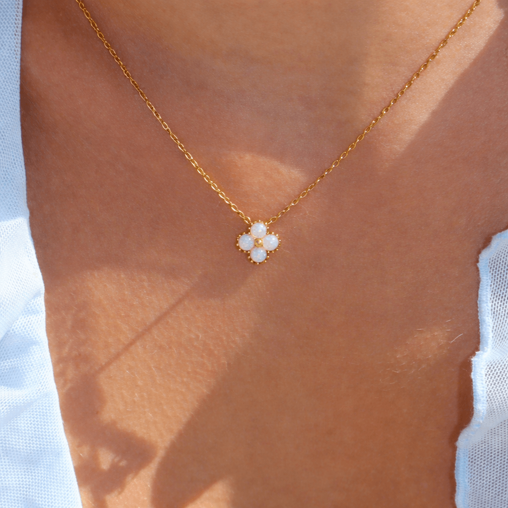 Evry Jewels Opal Blossom Necklace
