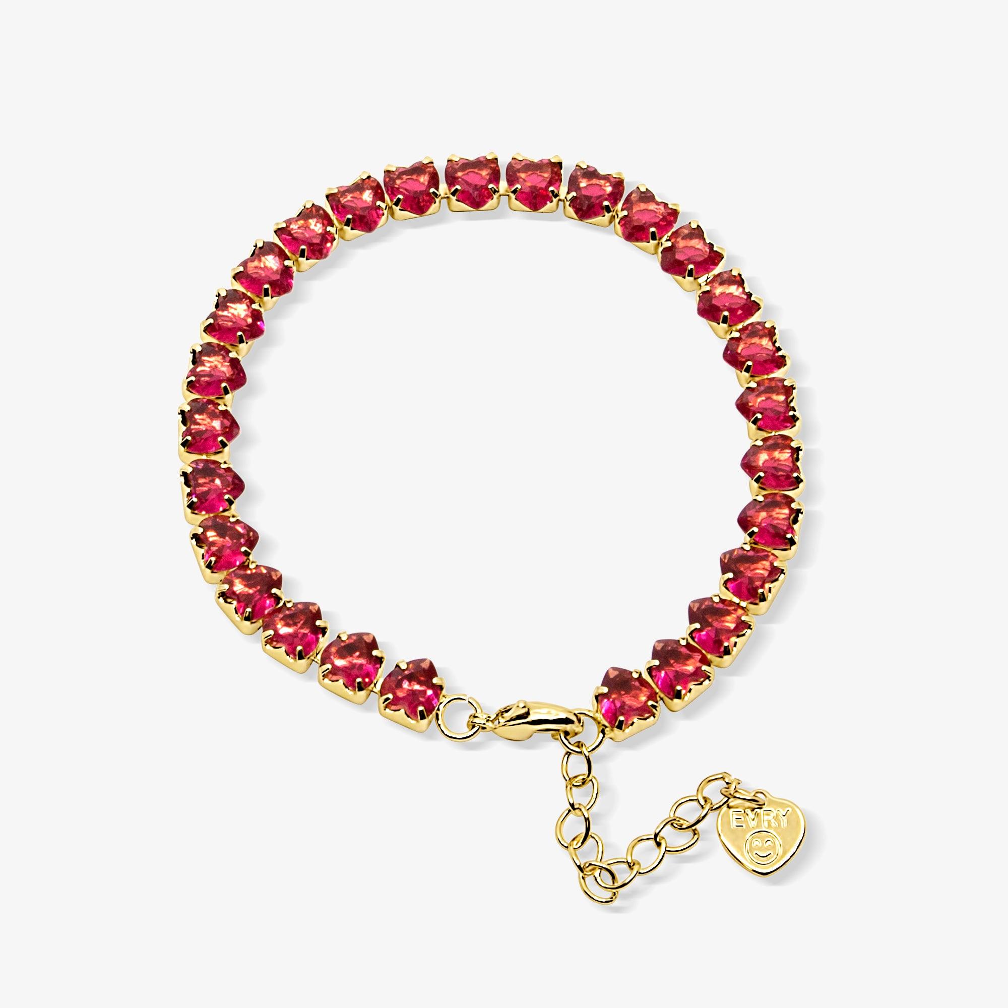 Evry Jewels Fergie Heart Tennis Bracelet