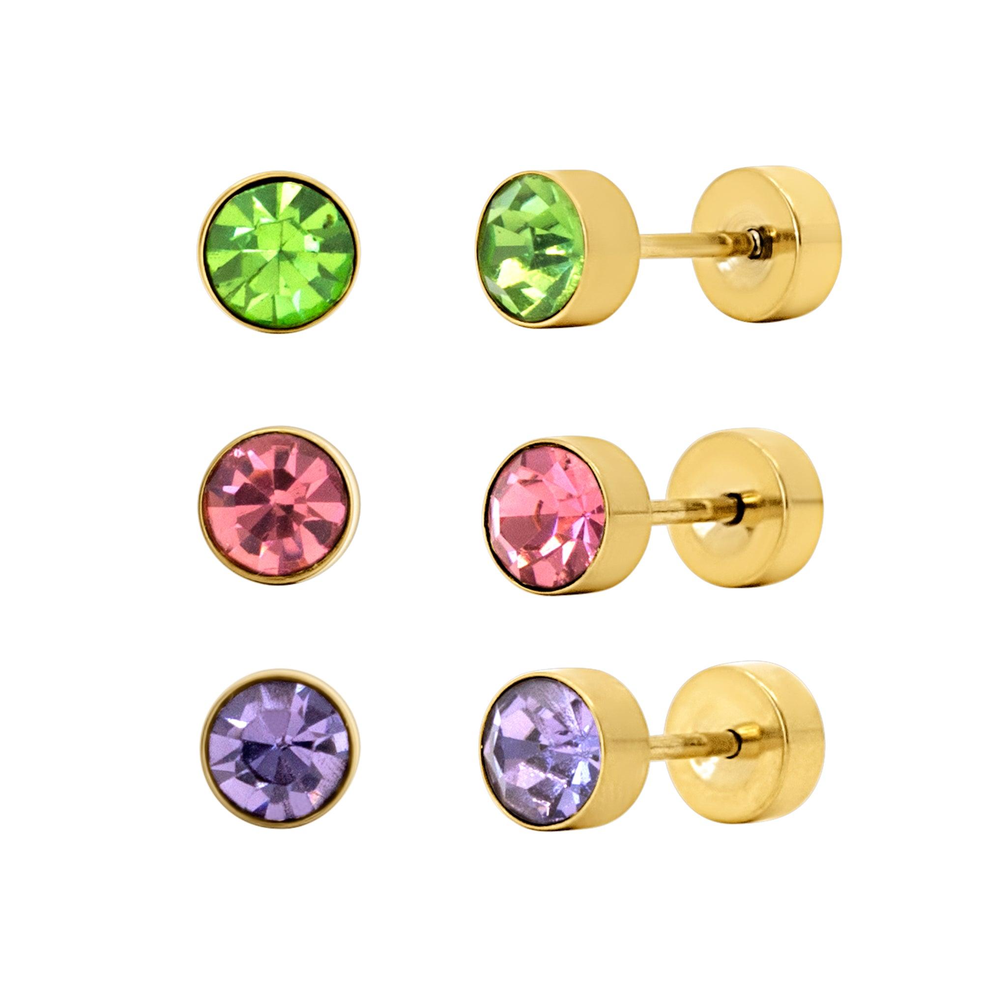 Evry Jewels Flat Back Earrings Set Collection