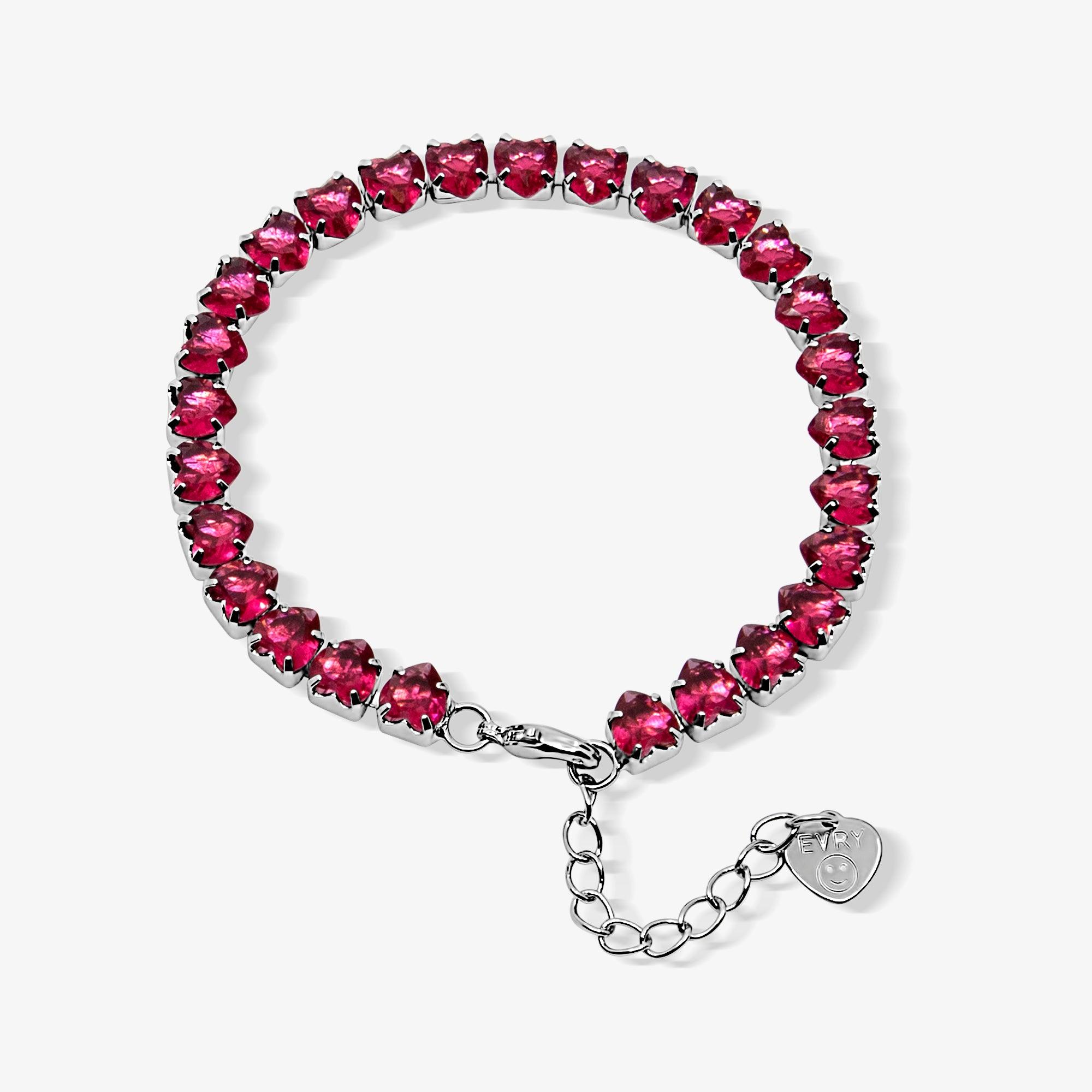 Evry Jewels Fergie Heart Tennis Bracelet