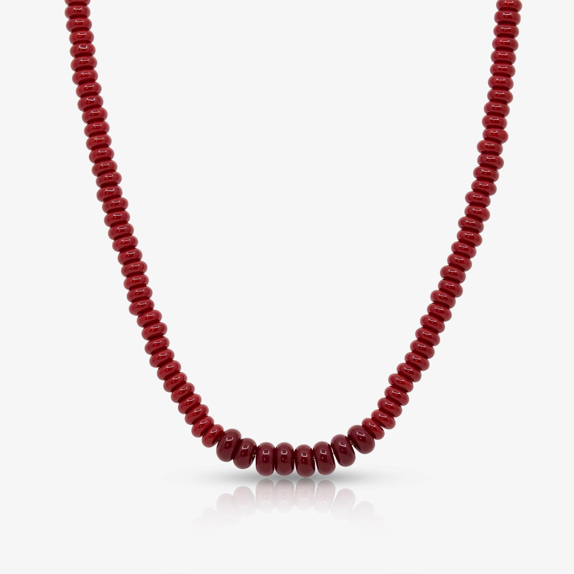 Evry Jewels Scarlet Glow Beaded Necklace