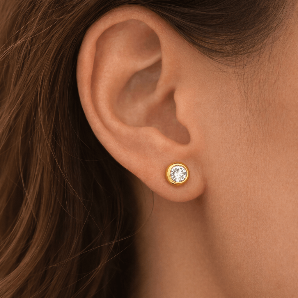 Evry Jewels Shine On Flat Back Earrings Gold