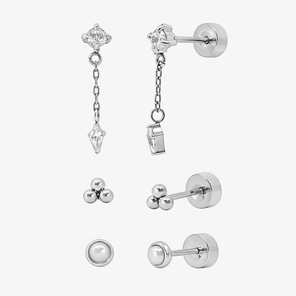 Evry Jewels Flat Back Earrings Set Collection