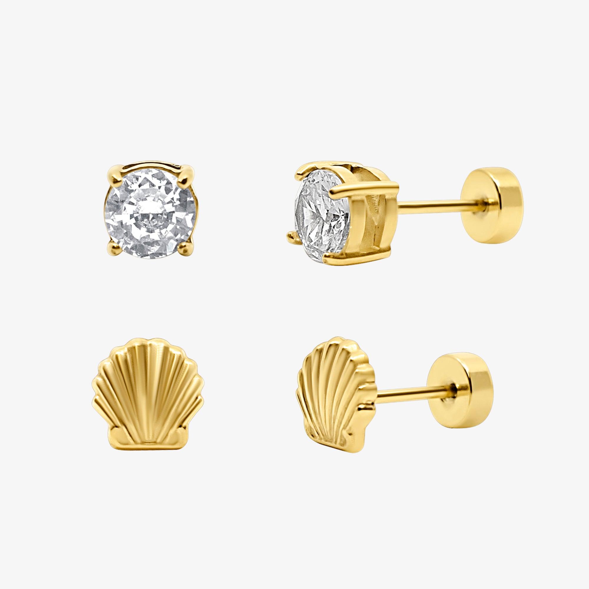 Evry Jewels Flat Back Earrings Set Collection