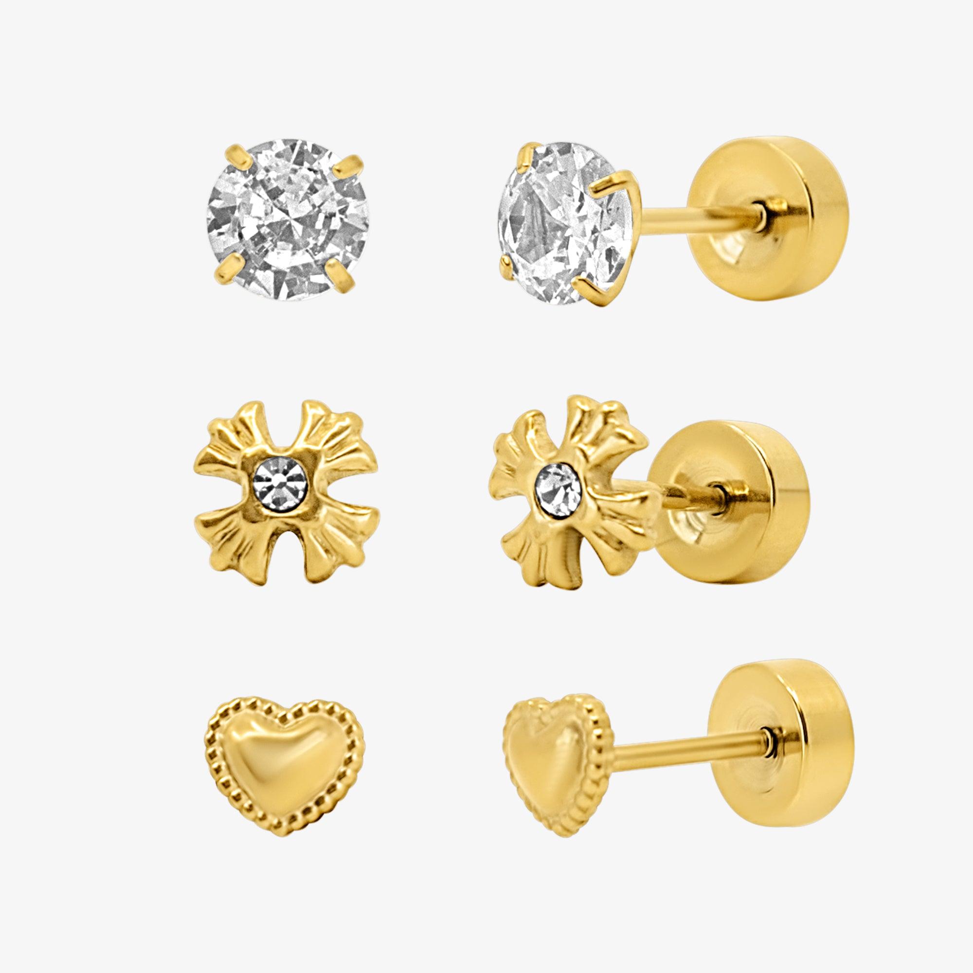 Evry Jewels Flat Back Earrings Set Collection