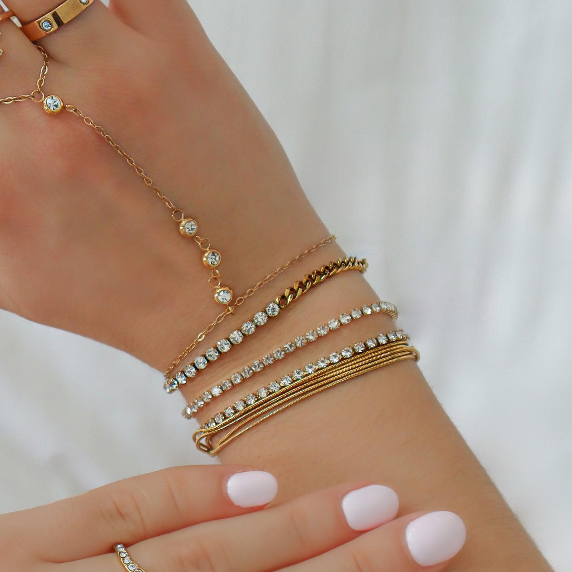 Evry Jewels Champagne Princess Tennis Bracelet