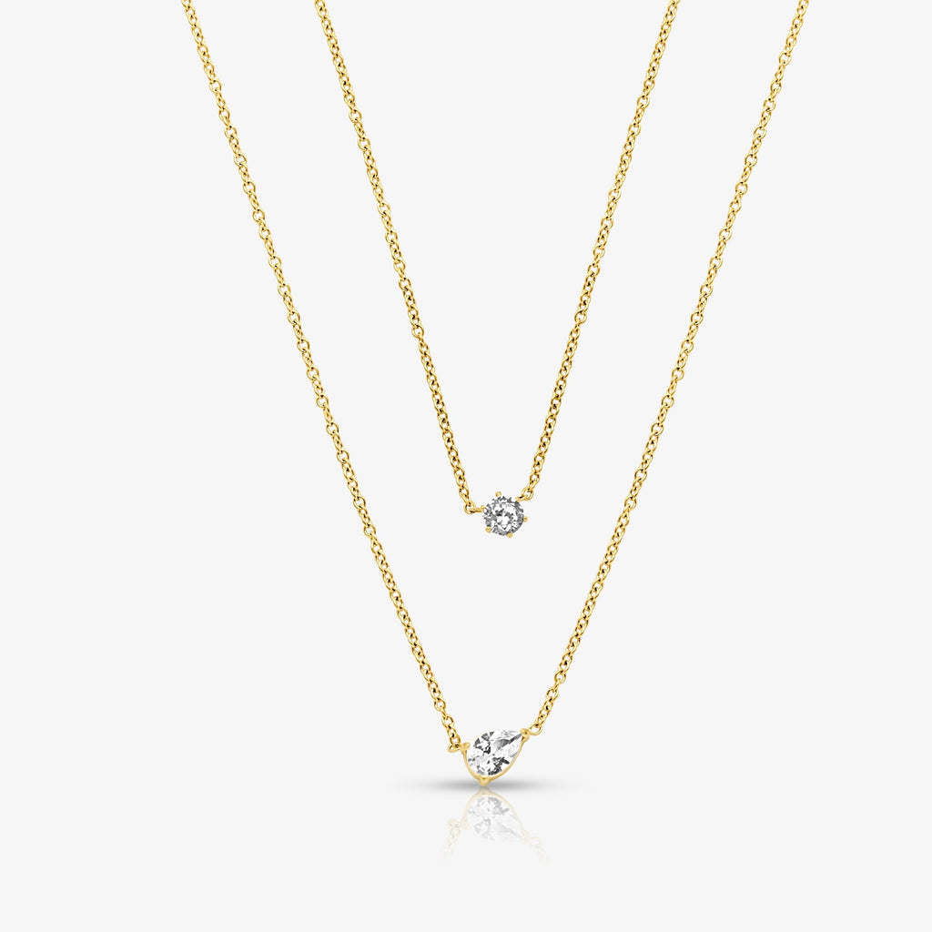 Evry Jewels Whisper Shine Necklace 2 Piece Set