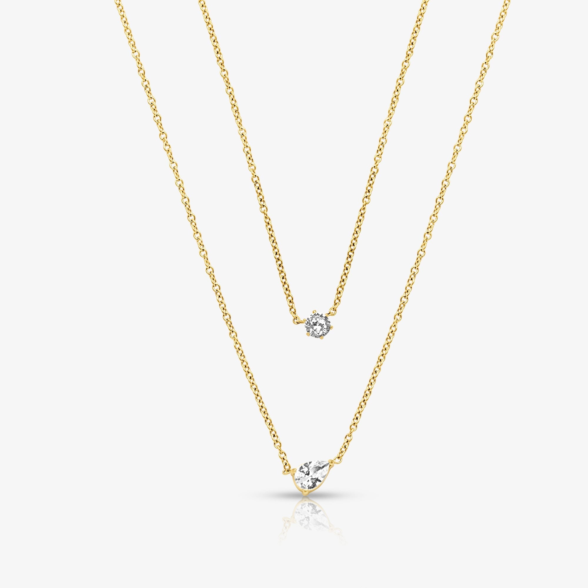 Evry Jewels Whisper Shine Necklace 2 Piece Set